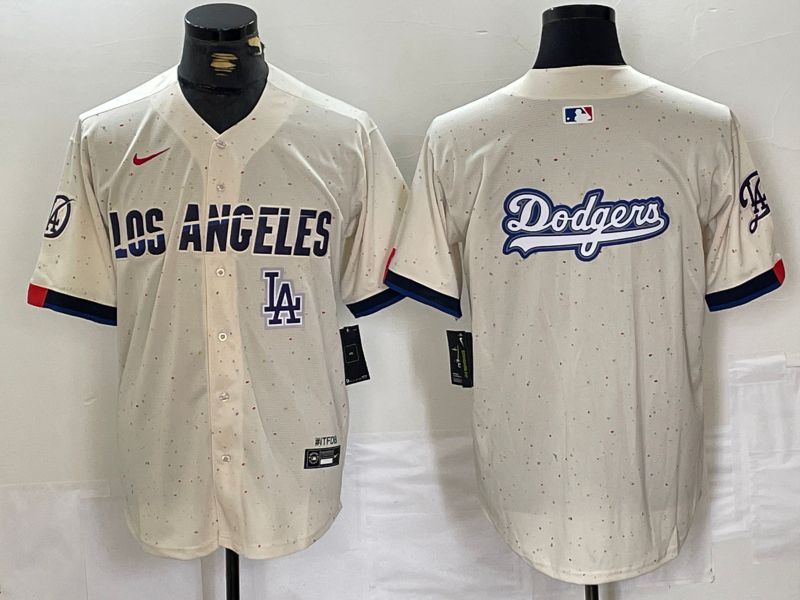 Men Los Angeles Dodgers Blank Cream Fashion Nike Game MLB Jersey style 6->los angeles dodgers->MLB Jersey